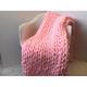 Chunky Knit Blanket Throw 100% Hand Knit with Jumbo Chenille Yarn