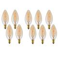 10pcs 6pcs 4pcs 40W Vintage Edison Light Bulbs Antique Incandescent Bulb E14 C35 Candle Pendant Light Warm Yellow 2200-2700k Retro Dimmable Decorative 220-240V