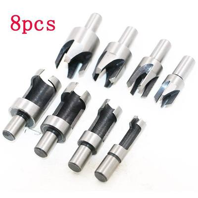 4/8pcs Wooden Plug Drill Round Handle Electric Drill Drilling Tool Barrel Claw Type Log Dowel Drill Woodworking Drill Set