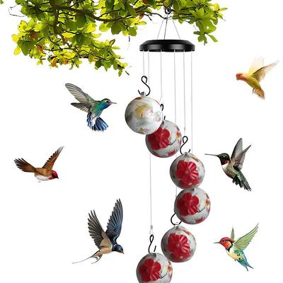 Charming Wind Chimes Hummingbird Feeders for Outdoors Hanging ant and bee Proof,Never Leak,Perfect Garden Decor for Outside