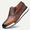 Men's Sneakers Formal Shoes Dress Shoes Sporty Athletic Office Career Leather Italian Full-Grain Cowhide Comfortable Slip Resistant Lace-up Black Burgundy Blue
