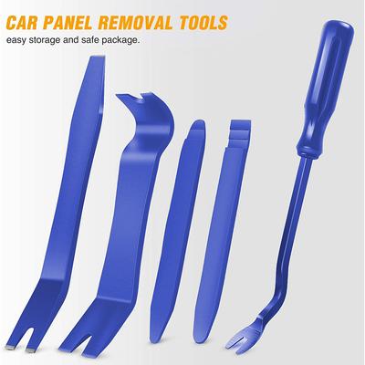 5Pcs Nylon Auto Trim Removal Tool Kit No-Scratch Pry Tool Kit for Car Door Clip Panel amp; Audio Dashboard Dismantle Black