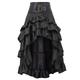 Women's Skirt Petticoat Gothic Dress Long Skirt Maxi Skirts Ruffle Asymmetric Hem Solid Colored Carnival Party Fall Winter Polyester Retro Vintage Gothic Victorian Carnival Costumes Ladies Black