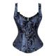 Women's Body Shaper Flower Fashion Corsets Gothic Party Halloween Going out Polyester Breathable Straps Sleeveless Backless Summer Spring Silver Blue