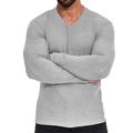 Men's T shirt Tee Muscle Shirt Tee Top Long Sleeve Shirt Plain Shawl Collar Street Vacation Long Sleeve Slim Knitted Clothing Apparel Designer Basic Thermal