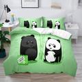 3D Bedding Panda Rabbit print Print Duvet Cover Bedding Sets Comforter Cover with 1 print Print Duvet Cover or Coverlet,2 Pillowcases for Double/Queen/King