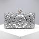 Women's Clutch Evening Bag Wristlet Clutch Bags Polyester Party Daily Bridal Shower Rhinestone Pearls Chain Large Capacity Lightweight Durable Solid Color Color Block Silver Light Blue Silver color