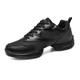 Men's Dance Sneakers Training Practice HipHop Sporty Look Ballerina Party Collections Sneaker Flat Heel Round Toe Lace-up Adults' Black / Gold Black