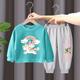 2 Pieces Kids Girls' Rainbow Crewneck Hoodie Pants Set Long Sleeve Active Outdoor 3-7 Years Spring Black unicorn sweater nice black pants Black unicorn sweater nice gray pants Orange unicorn