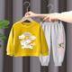 2 Pieces Kids Girls' Rainbow Crewneck Hoodie Pants Set Long Sleeve Active Outdoor 3-7 Years Spring Black unicorn sweater nice black pants Black unicorn sweater nice gray pants Orange unicorn