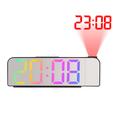 180° Rotation LED Digital Projection Alarm Clock Electronic Mute Clock Ceiling Projector Alarm Clock For Bedside Bedroom Desktop