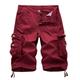 Men's Cargo Shorts Hiking Shorts Zipper Pocket Classic Plain Cycling Outdoor Knee Length Casual 100% Cotton Stylish Wine Red White gray Inelastic