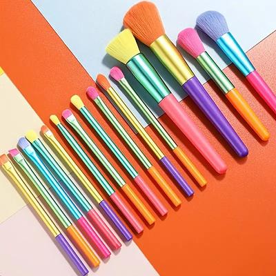 15 Pcs New Style High Quality Makeup Brush Set Rainbow Colors Eyeshadow Powder Foundation Make Up Brushes Cosmetic Tools