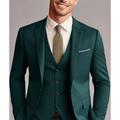 Green Red Black Men's Prom Suits Wedding Suits 3 Piece Solid Colored Slim Fit Single Breasted Two-buttons 2024