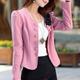 Women's Blazer Fall Short Bow Coat White Black Pink Fuchsia Elegant Street Spring Open Front Round Neck Regular Fit S M L XL XXL 3XL