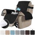 100% Waterproof Quilted Recliner Chair Cover Recliner Cover Recliner Slipcover for Living Room, Secure with Elastic Strap and Non Slip Puppy Paw Silicone Backing