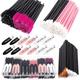 Disposable Makeup Applicators Accessories Kit Makeup Artist Supplies with Mixing Tray Mascara Wands, Lip Brushes, Hair Clips Triangle Puff for Face with Storage Box