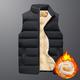 Men's Winter Vest Fleece Thick Jacket Warm Coat Padded Puffer Vest Fleece Lined Jacket Highly Warm Plush Stand Collar Waistcoat Daily Wear Great Lightweight Causal Travel Cargo Safari Photo Vest