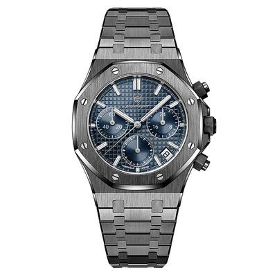 POEDAGAR Men Quartz Watch Outdoor Sports Fashion Casual Luminous Calendar Chronograph Waterproof Steel Watch