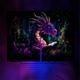 Blacklight Window Curtain UV Reactive Glow in the Dark Trippy Misty Reading Dragon Nature Landscape for Living Room Bedroom Kid's Room Decor