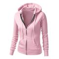 Women's Casual Jacket Hoodie Jacket Warm Pocket Zipper Hoodie Casual Solid Color Regular Fit Outerwear Long Sleeve Fall Spring Black Blue Pink Daily Going out M L XL