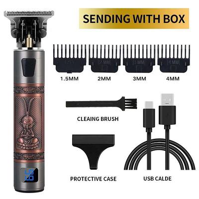 Hair Clippers for Men oupool Professional Cordless Hair Trimmer - Electric T-Blade Beard Trimmer Shaver Edgers Zero Gapped Mens Grooming Kit Rechargeable LCD Hair Cutting Kit - Gifts for Men(Gold)