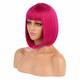 Pink Wigs for Women Synthetic Wig Straight Bob with Bangs Wig Pink Short T-Rose Silver Grey White Blue Purple Hair 12 Inch Women's Pink Cosplay Wigs ChristmasPartyWigs