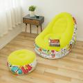 Lazy Sofa, Inflatable Sofa, Family Inflatable Lounge Chair, Graffiti Pattern Flocking Sofa, with Inflatable Foot Cushion, Suitable for Home Rest or Office Rest, Outdoor Folding Sofa Chair