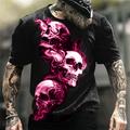 Three Skulls In Smoke Mens Graphic Shirt Tee Crew Neck Clothing Apparel 3D Print Outdoor Daily Short Sleeve Fashion Designer Vintage Gothic Black Cotton