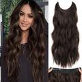 Hair Extensions 20 Inch Long Wavy Blonde Hair Extensions with Invisible Wire Adjustable Size 4 Secure Clips in Hair Extensions for Women