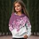 Girls' 3D Floral Hoodie Pullover Pink Long Sleeve 3D Print Fall Winter Active Fashion Cute Polyester Kids 3-12 Years Outdoor Casual Daily Regular Fit
