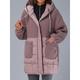 Women's Parka Mid-Length Puffer Coat Winter Coat Thermal Warm Heated Coat Fall Zipper Fleece Jacket with Pocket Zipper Hoodie Coat Outerwear Long Sleeve Black Brown Gray M