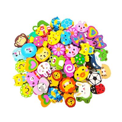Pack of 50 Pencil Erasers Cartoon Animal Puzzle Erasers Pencil Top Erasers Caps for Party Supplies Favors Kids Git, Back to School Gift