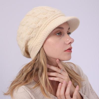 Warm Knitting Beret Hat Winter Women Solid Cap Outdoor Windproof Ear Protection Skiing Hiking Girls Caps