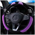 Plush Anti-Slip Car Steering Wheel Cover - Universal 15 Inch Protector for Comfortable Driving - Little Monster Design Accessory
