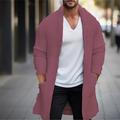 Men's Sweater Cardigan Sweater Ribbed Knit Tunic Knitted Plain Open Front Warm Ups Modern Contemporary Daily Wear Going out Clothing Apparel Winter Pink Green S M L