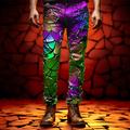 Color Block Colorful Glass Business Abstract Men's 3D Print Dress Pants Pants Trousers Outdoor Daily Wear Streetwear Polyester Red Blue Purple S M L Medium Waist Elasticity Pants