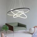 3-Light 80/60/40/20 cm LED Pendant Light Metal Acrylic Ring Circle Design Dimmable Painted Finishes Modern 90W/113W 3-Rings 4-Rings ONLY DIMMABLE WITH REMOTE CONTROL