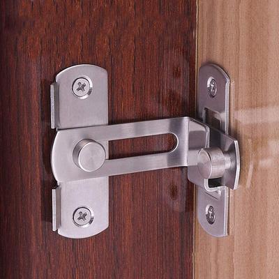 Flip Door Sliding Latch 90 Degree Stainless Steel Latch Safety Door Lock Right Angle Curved Door Buckle