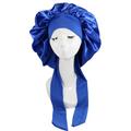 Silky Bonnet For Sleeping Hair Bonnet Satin Bonnet Oversized Bonnet Night Sleep Hair Cap For Women Curly Straight Hair With Tie Band Head Cover For Girls And Women