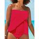 Women's Swimwear Tankini 2 Piece Plus Size Swimsuit Backless 2 Piece Modest Swimwear for Big Busts Solid Color Pure Color Strapless Vacation Fashion Bathing Suits