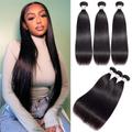 12A Human Hair Bundles Straight 16 18 20 Inch 3 Bundles Human Hair 100% Unprocessed Brazilian Virgin Hair Bundles Deals Human Hair Weave Bundles Human Hair Extension Double Weft Natural Color Straight