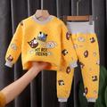 Toddler Boys 2 Pieces Pajama Set Long Sleeve Grinch D01-Pipi Dog D07-pink skateboard girl D08-yellow mouse Animal Cartoon Crewneck Spring Fall Adorable Home 3-7 Years