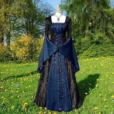 Retro Vintage Medieval Renaissance Dress Cosplay Costume Prom Dresses Viking Gentlewoman Outlander Women's Halloween Carnival Masquerade Renaissance Fair LARP Adults' Dress