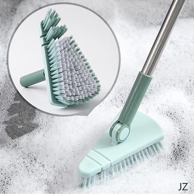 1pc Floor Scrub Brush Shower Scrubber Cleaning Bath Tub And Tile Scrubber Brush Long Handle Detachable Stiff Bristles For Cleaning Shower Bathroom Kitchen Balcony Wall 37.4" Length