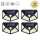 4pcs Solar Wall Lights Outdoor Waterproof 100LEDs Solar Motion Sensor Lights Outdoor Sunlight Solar Powered Street Wall Lamp for Garden Decoration