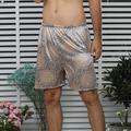 Men's Sleepwear Silk Boxers Pajama Shorts Pure Color Casual Home Bed Faux Silk Satin Breathable Shorts Summer Silver Pure black