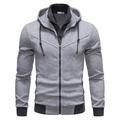 Men's Zip Hoodie Sweatshirt Black Red Light Grey Dark Gray Hooded Plain Pocket Sports Outdoor Daily Holiday Streetwear Cool Casual Spring Fall Clothing Apparel Hoodies Sweatshirts