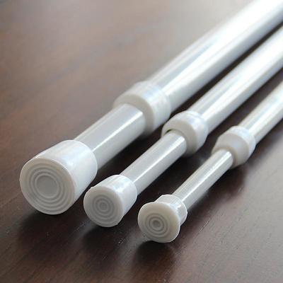 White Tension Curtain Rod Spring Rods Expandable Curtain Rod Adjustable, for Bathroom, Kitchen, Window, Cupboard, Wardrobe, Bookshelf DIY Projects