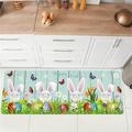 Happy Easter Bunny Area Rug Kitchen Mat Non-Slip Oil Proof Floor Mat Livingroom Rug Indoor Outdoor Mat Bedroom Decor Bathroom Mat Entrance Rug Door Mat